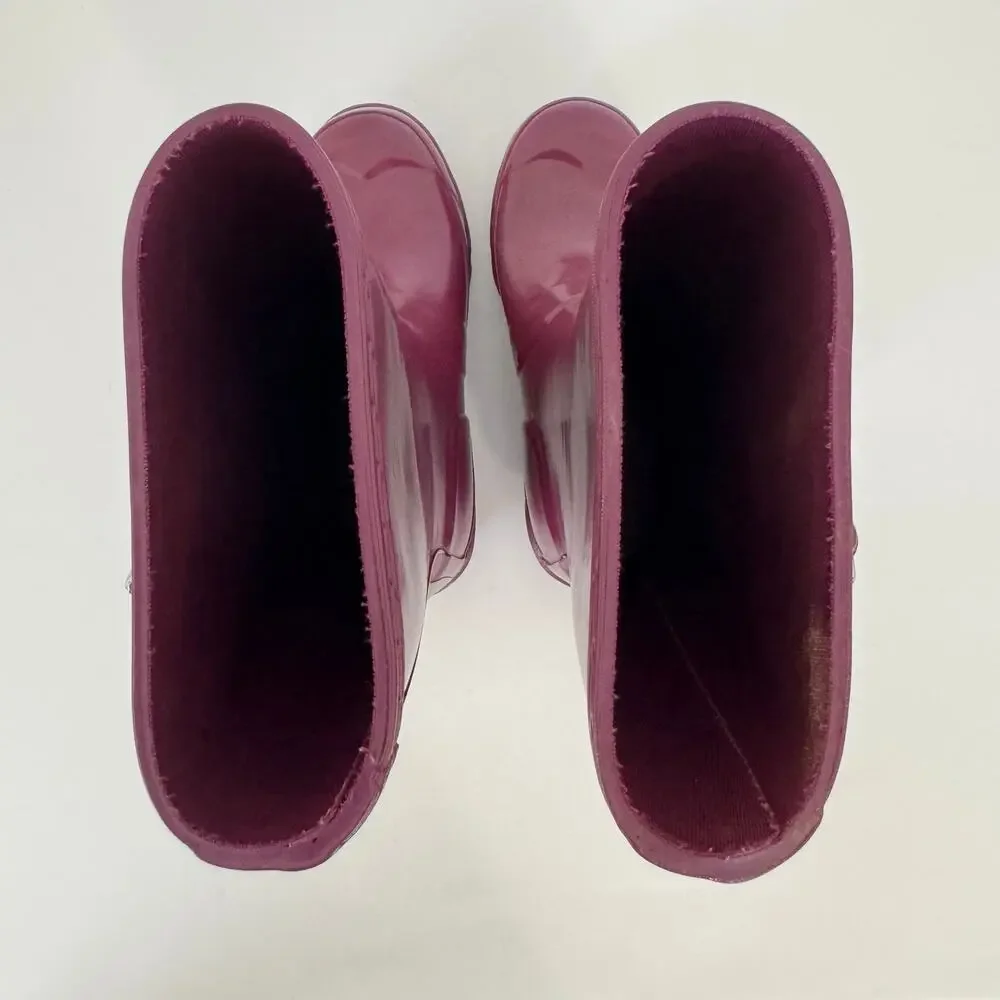 Hunter Kids Original Gloss Rain Boots Waterproof Natural Rubber Magenta US13B/1G